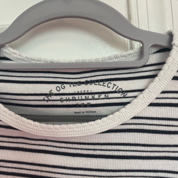 aeropostale black & white striped tee shirt; size medium; barely worn - Picture 3 of 3